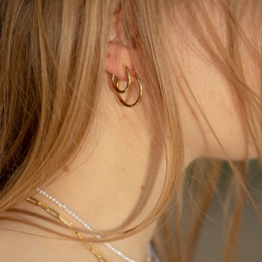 Classic Hoops Medium | Ohrringe aus Gold Vermeil | Paeoni Colors