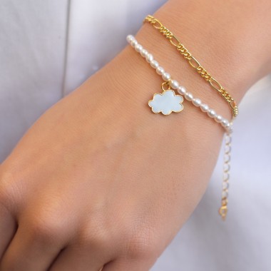 Wolken Süßwasserperlen-Armband aus Gold Vermeil | Paeoni Colors