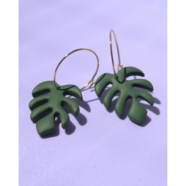 Handgefertigte 18K Creolen mit Blatt-Detail | Santoclay