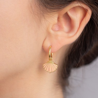 Seashell Single Hoop | Ohrring aus Gold Vermeil | Paeoni Colors