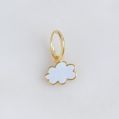 Cloud Single Hoop | Ohrring aus Gold Vermeil mit Wolke | Paeoni Colors
