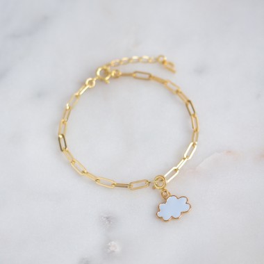 Cloud Link Chain Bracelet | Armband aus Gold Vermeil mit Wolke | Paeoni Colors