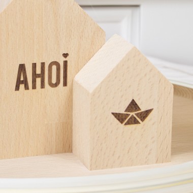 2er Set Deko-Holzhäuschen Ahoi