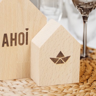 2er Set Deko-Holzhäuschen Ahoi