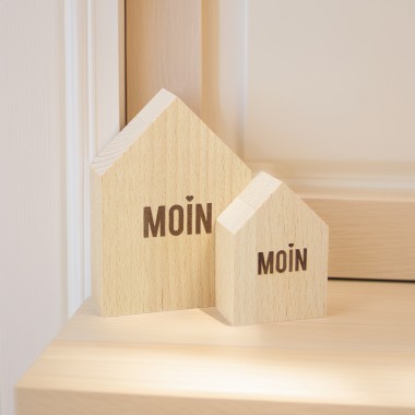 2er Set Deko-Holzhäuschen Moin