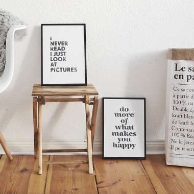 Linoldruck »do more of what makes you happy«, ungerahmt (DIN A4), Poster, Print, Typografie, Design