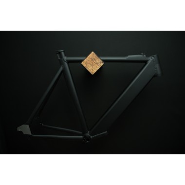 Stilvolle Design Fahrrad Wandhalterung | PARAX® D-RACK | für Rennrad, Hardtail, Cityrad & Tourenrad | Schwarz mit Oliven Holz