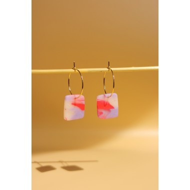 Bunte Statement Creolen | 18k vergoldet | Santoclay