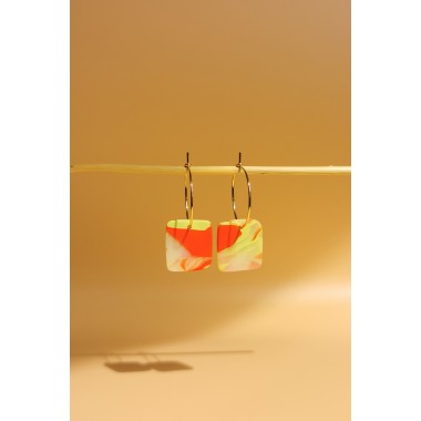 Bunte Statement Creolen | 18k vergoldet | Santoclay