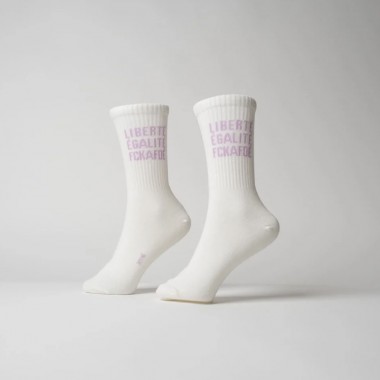 Socken LIBERTÉ ÉGALITÉ FCKAFDÉ - cream - arrel