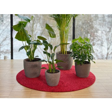 Keilbach Fußmatte point ø85cm, nur 9 mm dick, rutschsicherer und strapazierfähiger PVC-Rücken, UV-beständige Polyamid Faser 