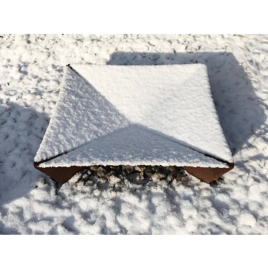 Keilbach Feuerschale fluxus 80 x 80 x 22 cm, 3mm dickem wetterfestem Stahl, kein Verzug, fertig montiert, einzigartige Rostoptik
