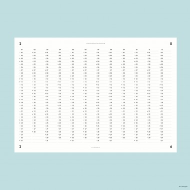 Jahres-Übersicht Nr. 01 2026 (+2025 gratis) / A2 Jahresplaner / doppelseitig / mit & ohne Feiertage / fraurippe