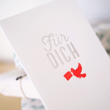 finicrafts Für Dich Letterpress-Klappkarte mit Umschlag
