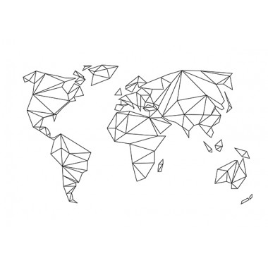 nahili POSTER "Geometrical World" Grafik Weltkarte (DIN A1-A4 & 50x70 cm)