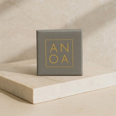 Anoa Halskette mit Plättchen Steinen 925 Sterling Silber 14K