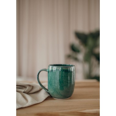 handgemachte Keramiktasse "magic green" | Töpferei am Wald