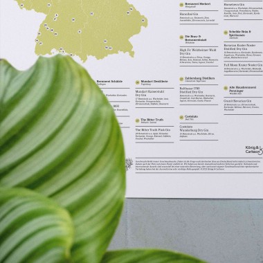 Gin Landkarte A2, Gin aus Deutschland, Gin Destillerien und Brennereien als Poster