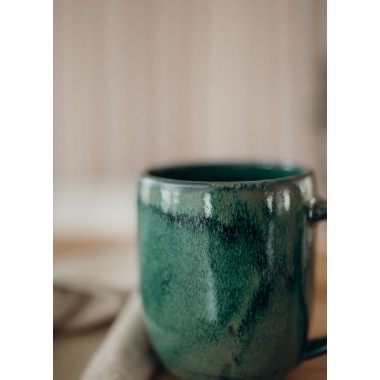 handgemachte Keramiktasse "magic green" | Töpferei am Wald