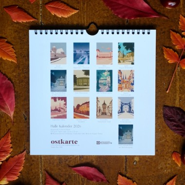 Halle Kalender 2026 - quadratisch, 21 x 21 cm | ostkarte