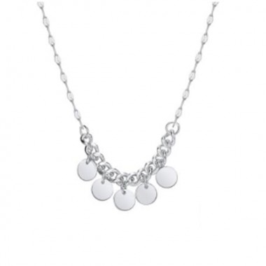 Anoa Halskette mit Plättchen Steinen 925 Sterling Silber