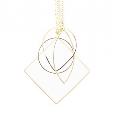 nahili KETTE "golden Shapes" minimal Anhänger - gold plattiert