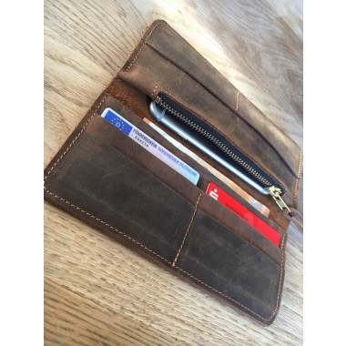 Braune Ledergeldbörse // Portemonnaie // Brown Leather Wallet // minimal // Leder Brieftasche aus Pull Up Leder // Unisex