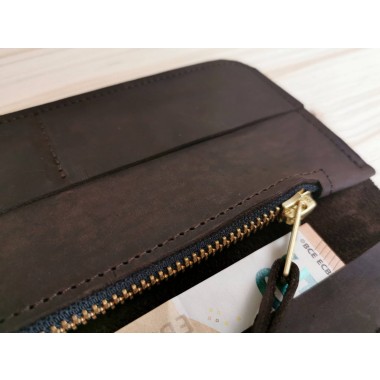 Dunkelbraune Geldbörse // Portemonnaie // chestnut leather wallet // Leder Brieftasche // minimal