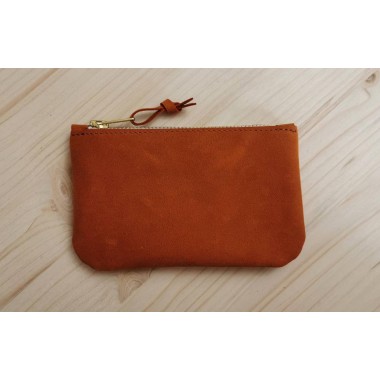 BSaite / Kleines Leder Portemonnaie / kleine Leder Clutch / Orangefarbene Ledergeldbörse / Boho