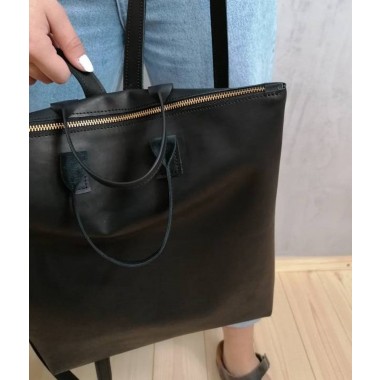 Minimalistischer Lederrucksack // Damen Rucksack // schwarzer Lederrucksack // black leather backpack // minimal 