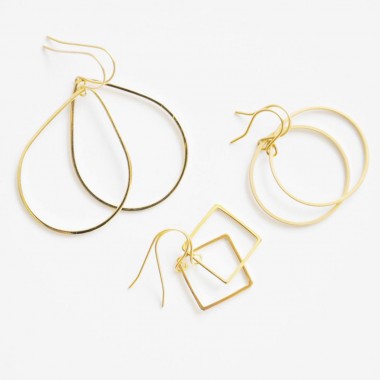 nahili OHRRINGE "shapes" - Kreis  minimal Gelbgold nickelfrei
