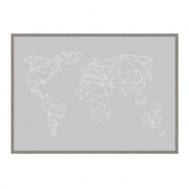 6 Farben - A3/A2/50x70 POSTER nahili Geometrical World Artprint Weltkarte