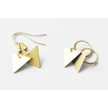 nahili OHRRINGE simple Geo Dreieck bronze Ohrschmuck nickelfrei 