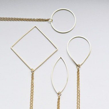 nahili KETTE "golden Shapes" minimal Anhänger - gold plattiert