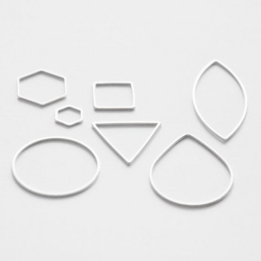nahili KETTE "Shapes" minimal Anhänger - Weißgold plattiert silber