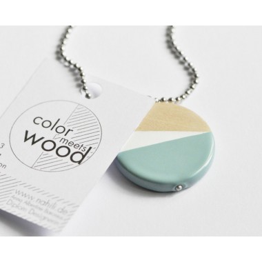 nahili KETTE "color dipping" Weißgold Holz Anhänger - Farbe nach Wahl