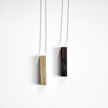 KETTE minimal WOOD - eco, flexible, vegane Baumwollkordel oder 925 Silber