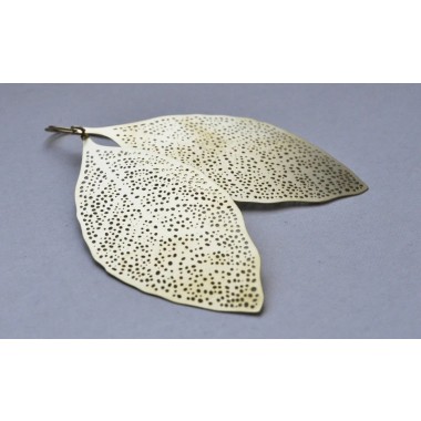 LETZTE na.hili OHRSCHMUCK "large leafs" zarte Blätter - Gelbgold oder Weißgold (silbern) Ohrschmuck