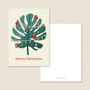 Weihnachtsmonstera / Postkarte A6 / Svea Hansohn Illustration