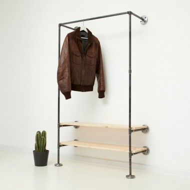 various Industrial Design Garderobe mit Regal IDEAL TWO (Wunschmaß)