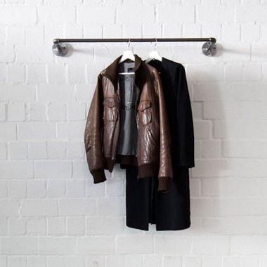 Industrial Style Kleiderstange · Wandgarderobe im Industriedesign SOLID LINE - Tiefe 12 cm
