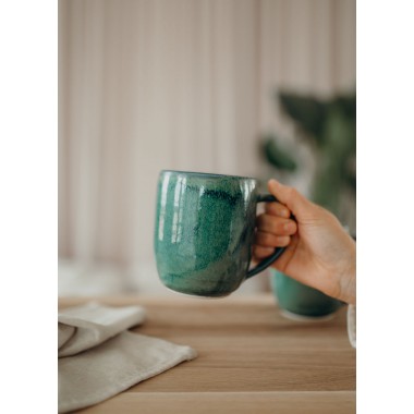 handgemachte Keramiktasse "magic green" | Töpferei am Wald