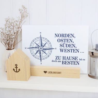 Kartenständer Lieblingsort aus nachhatigem Buchenholz
