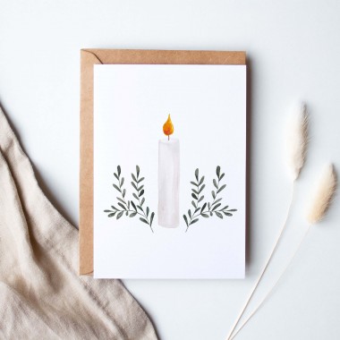 Paperlandscape | Winterliche Faltkarte | Kerze | Weihnachten