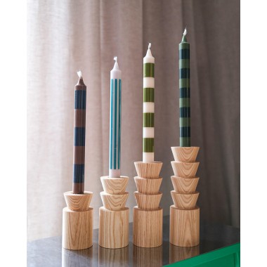 Set 4 Kerzenständer drehbar | zick zack zick zack | rundund