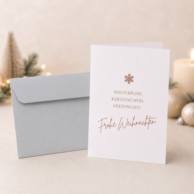 Bow & Hummingbird Weihnachtskarten mit Spruch 3er Set - Edle Karten für Weihnachten