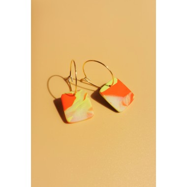 Bunte Statement Creolen | 18k vergoldet | Santoclay