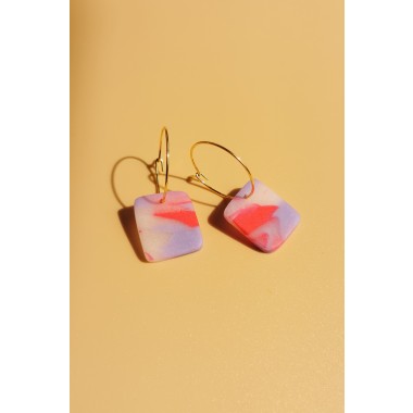Bunte Statement Creolen | 18k vergoldet | Santoclay