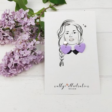 nathys_illustration - clay Ohrringe "lilac heard" 1,5cm