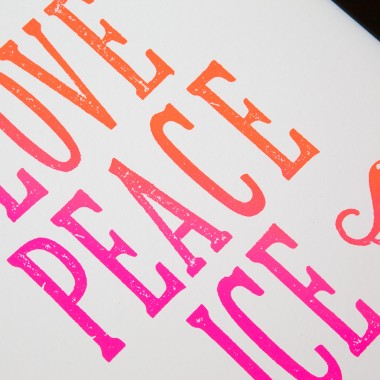 Bon Matin Siebdruck Love Peace Ice Cream Irisdruck